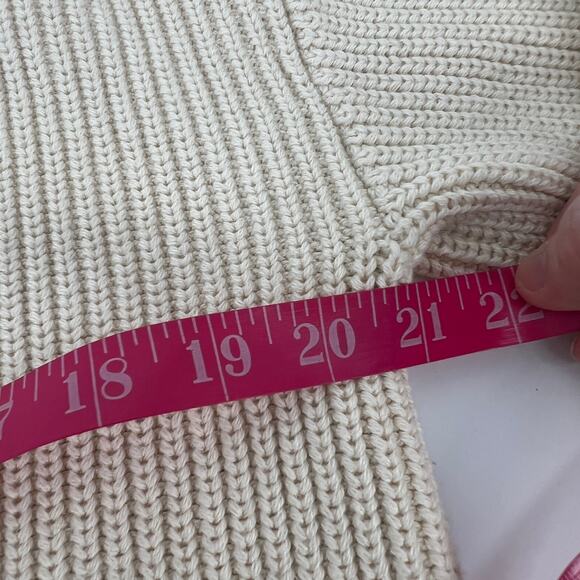 Everlane Boxy Cardigan Organic Everyday Cotton Medium Canvas White Sweater VNeck - Picture 7 of 8